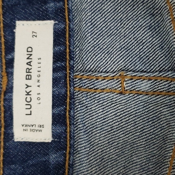 Lucky Brand~Woman Size 4/27~Blue Denim Raw Hem Skirt Mini. - Picture 2 of 8